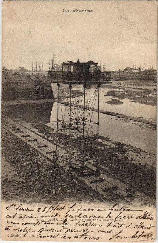 Carte postale ancienne Saint Malo Pont Roulant à Saint-Malo