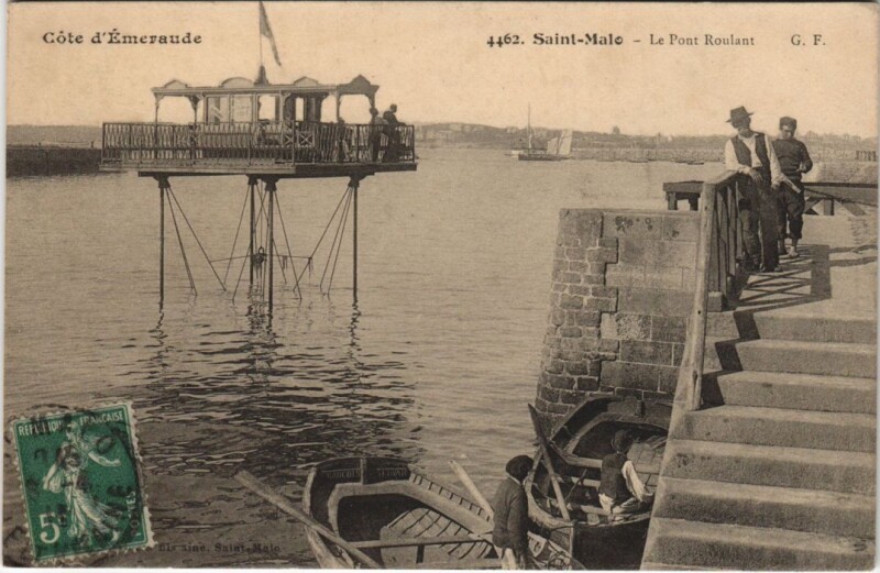 Carte postale ancienne Saint Malo Pont Roulant à Saint-Malo