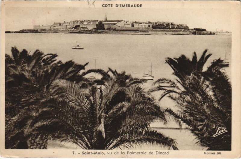 Carte postale ancienne Saint Malo vu de la Palmeraie de Dinard à Dinard