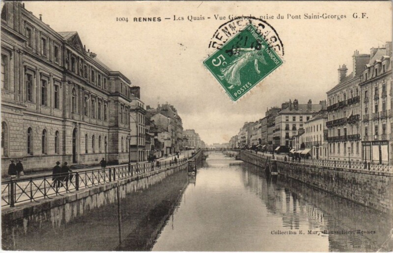 Carte postale ancienne Rennes Les Quais à Rennes
