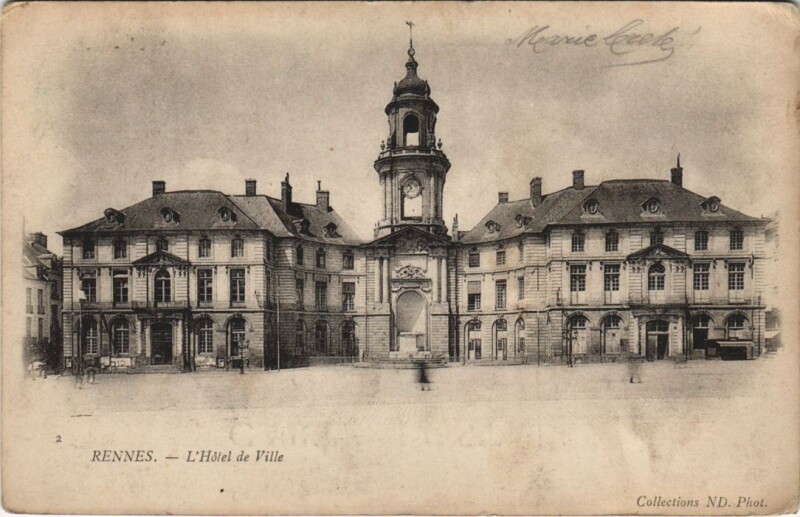 Carte postale ancienne Rennes Hotel de Ville à Rennes