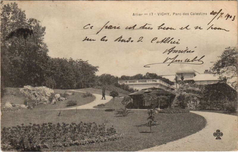 Carte postale ancienne Vichy Parc des Celestins France à Vichy