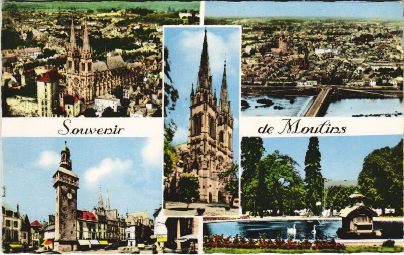 Carte postale ancienne Moulins Souvenir France à Moulins