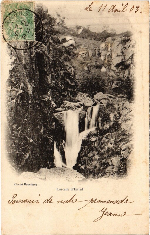 Carte postale ancienne Cascade d'Enval à Enval