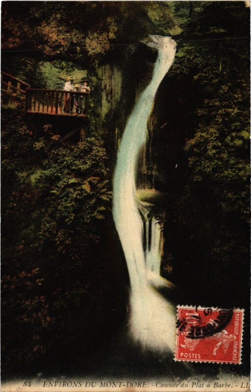 Carte postale ancienne Le Mont-Dore Env. - Cascade du Plat a Barbe à Mont-Dore