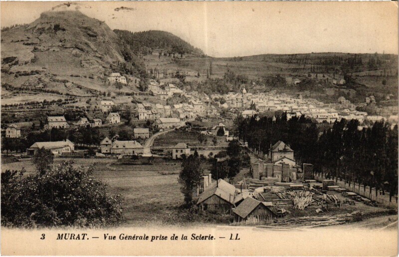 Carte postale ancienne Murat-le-Quaire Vue Generale prise de la Scierie à Murat-le-Quaire
