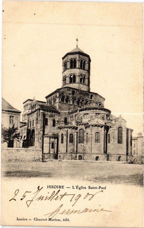 Carte postale ancienne Issoire L'Eglise Saint-Paul à Issoire