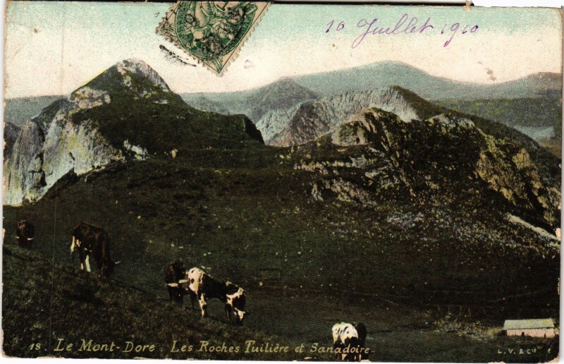 Carte postale ancienne Le Mont-Dore Les Roches Tuiliere et Sanadoire à Mont-Dore