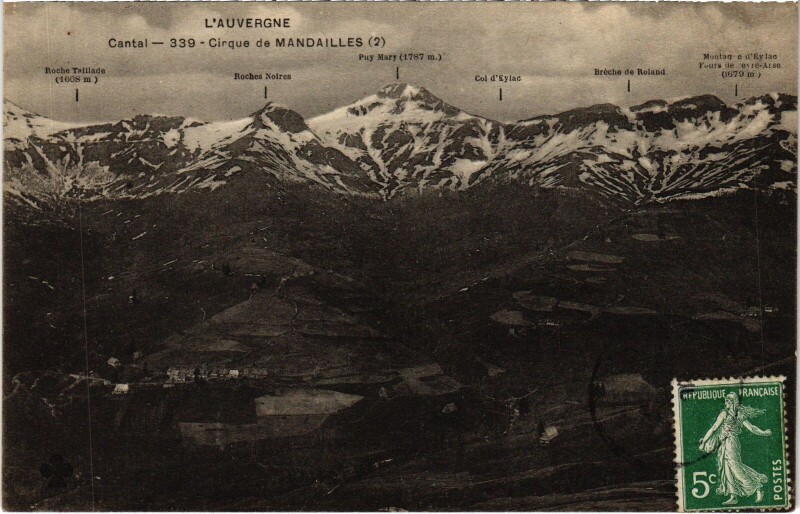 Carte postale ancienne L'Auvergne - Cantal - Cirque de Mandailles