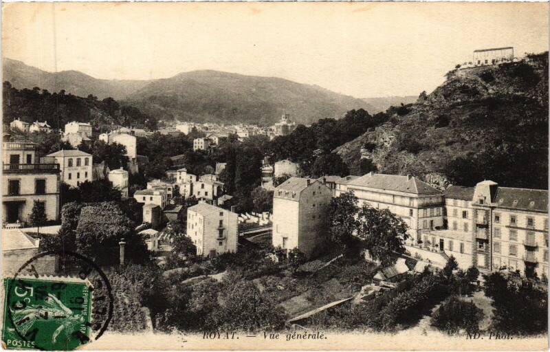 Carte postale ancienne Royat Vue Generale à Royat