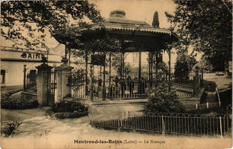 Carte postale ancienne Montrond - les-Bains - Le Kiosque à Montrond-les-Bains