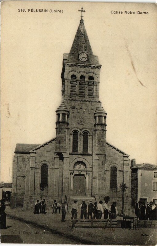 Carte postale ancienne Pelussin - Eglise Notre-Dame à Pélussin