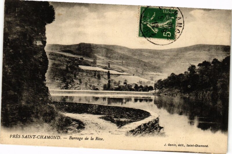 Carte postale ancienne Pres Saint-Chamond - Barrage de la Rive à Saint-Chamond