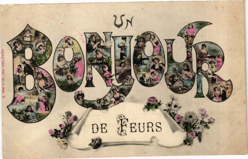 Carte postale ancienne Un Bonjour de Feurs à Feurs