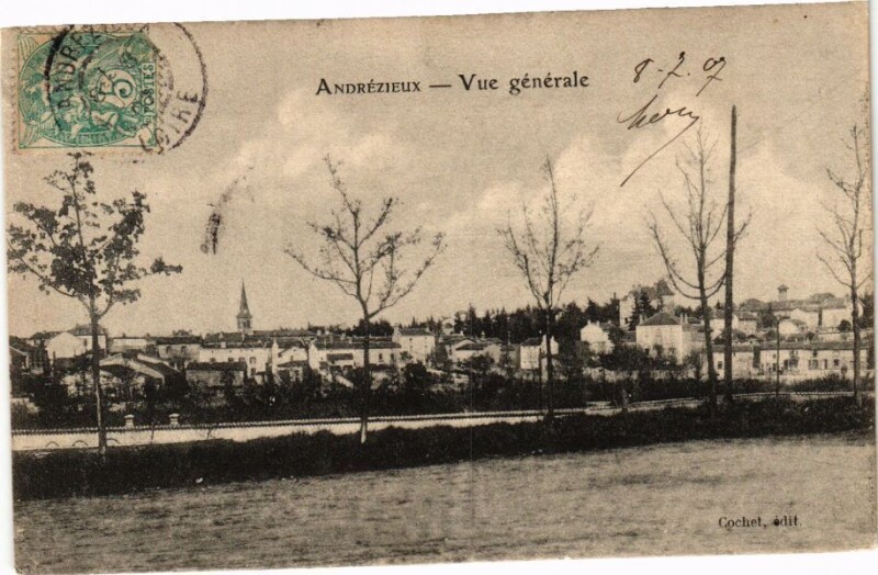 Carte postale ancienne Andrezieux - Vue générale