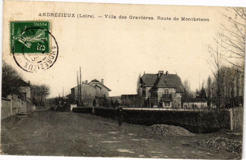 Carte postale ancienne Andrezieux - Villa des Gravieres. Route de Montbrison à Montbrison
