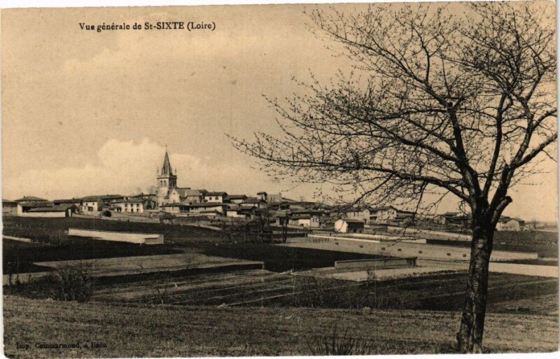 Carte postale ancienne Vue générale de Saint-Sixte à Saint-Sixte