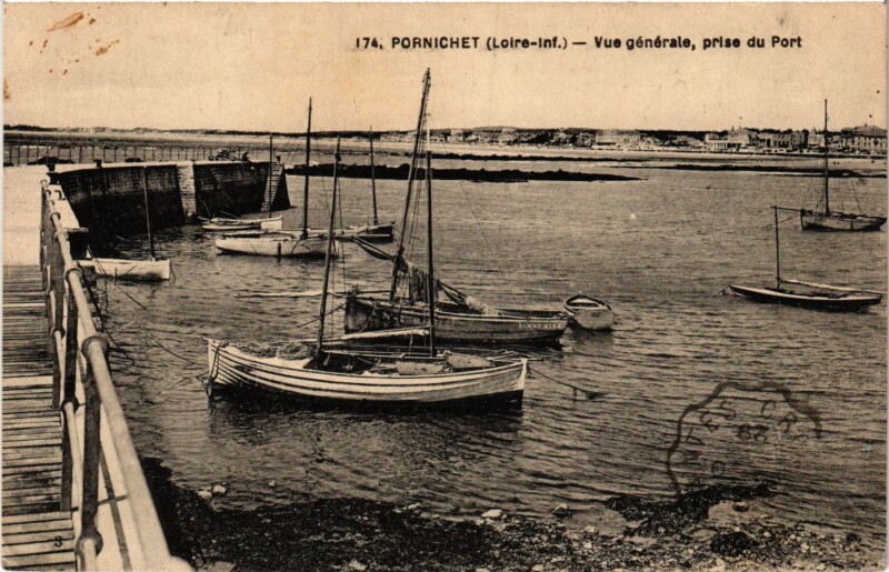 Carte postale ancienne Pornichet - Vue générale prise du Port à Pornichet