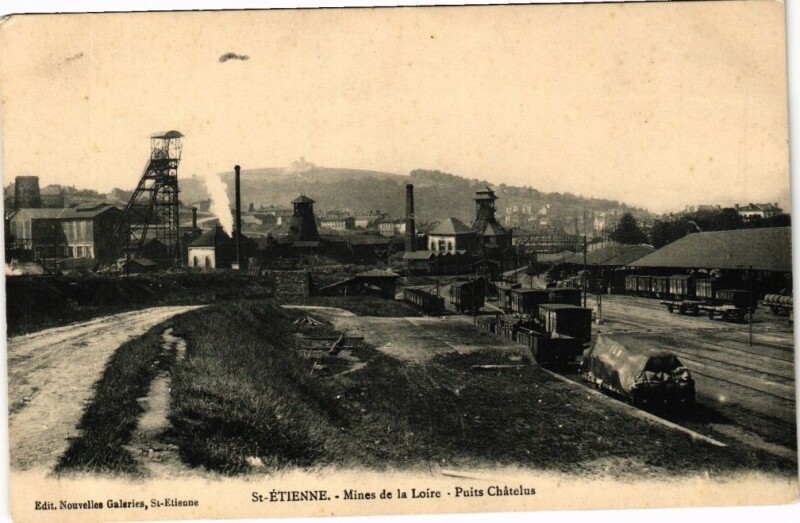 Carte postale ancienne Saint-Etienne-Mines de la Loire-Puits Chatelus