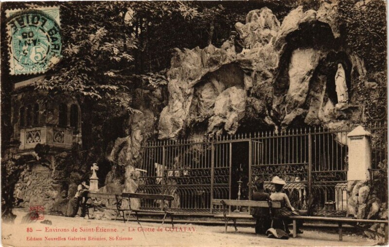 Carte postale ancienne Environs de Saint-Etienne - La Grotte de Cotatay