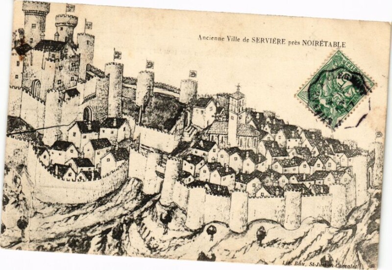 Carte postale ancienne Ancienne Ville de Serviere pres Noiretable