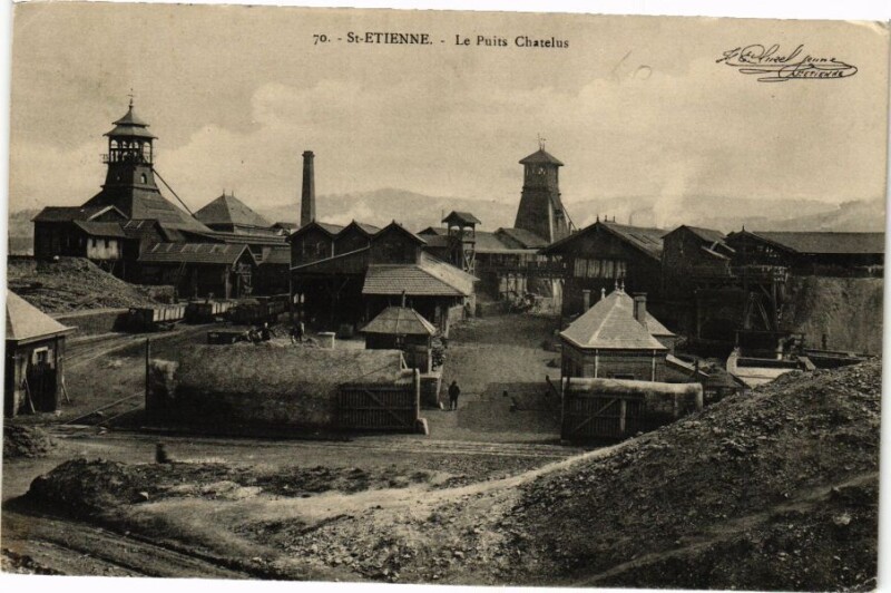 Carte postale ancienne Saint-Etienne - Le Puits Charelus à Saint-Étienne
