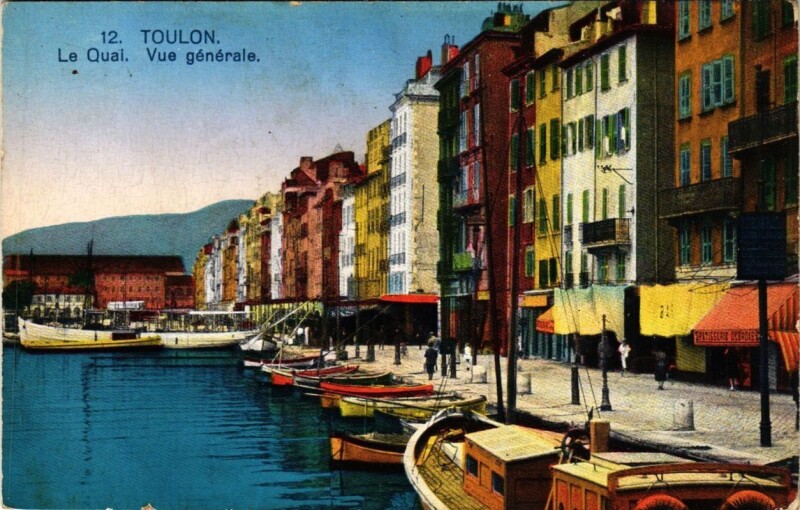 Carte postale ancienne Toulon Le Quai-Vue générale à Toulon
