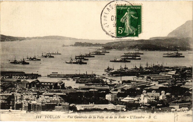 Carte postale ancienne Toulon Vue générale de la Ville et de la Rade à Toulon