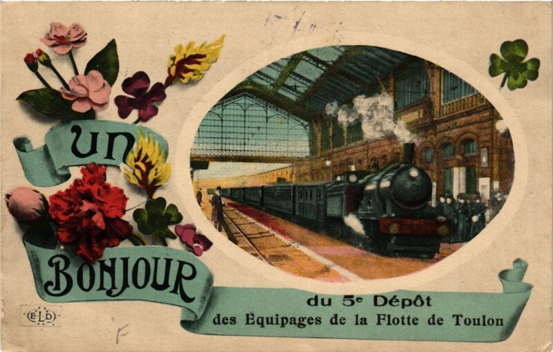 Carte postale ancienne Toulon Un Bonjour à Toulon