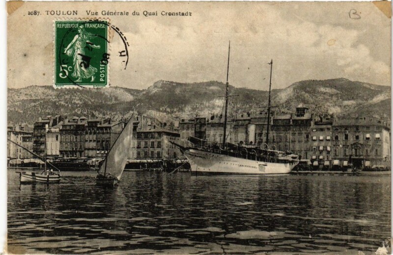 Carte postale ancienne Toulon Vue générale du Quai Cronstadt à Toulon