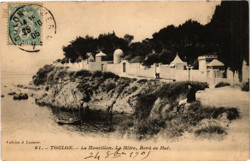 Carte postale ancienne Toulon Le Mourillon-La Mitre-Bord de Mer à Toulon