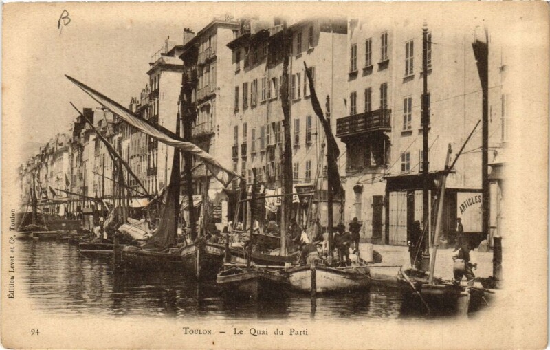 Carte postale ancienne Toulon Le Quai du Parti à Toulon