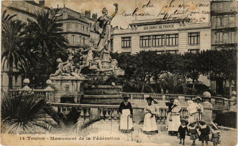 Carte postale ancienne Toulon Monument de la Fédération à Toulon