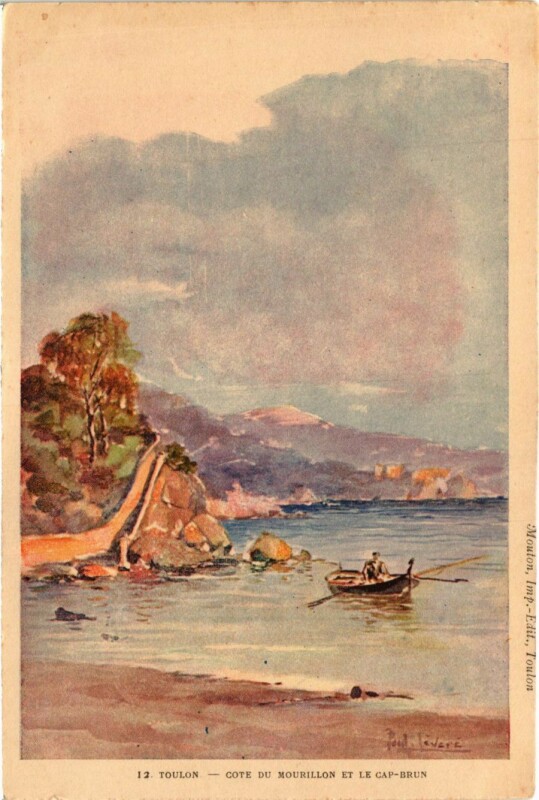 Carte postale ancienne Toulon Cote du Mourillon et le Cap Brun à Toulon