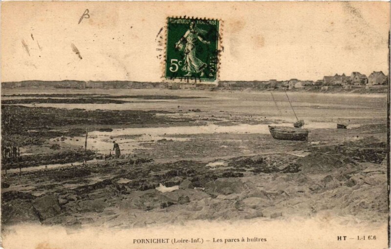 Carte postale ancienne Pornichet - Les parcs a huitres à Pornichet