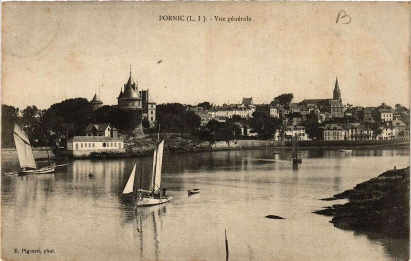 Carte postale ancienne Pornic - Vue générale à Pornic