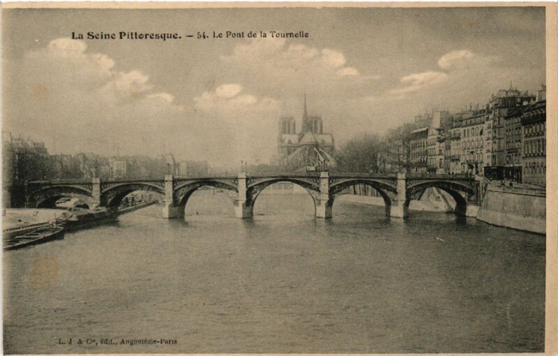 Carte postale ancienne Paris 4e Le Pont de la Tournelle à Paris 4e