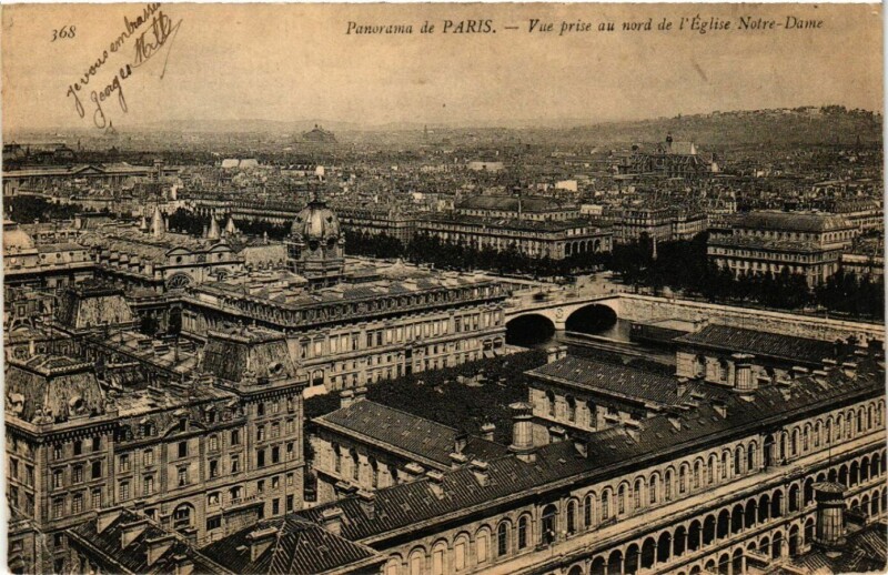 Carte postale ancienne Paris 4e Vue prise au nord de l'Eglise Notre Dame à Paris 4e