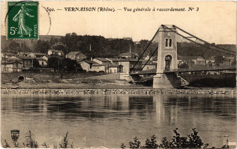 Carte postale ancienne Vernaison - Vue générale a raccordement à Vernaison