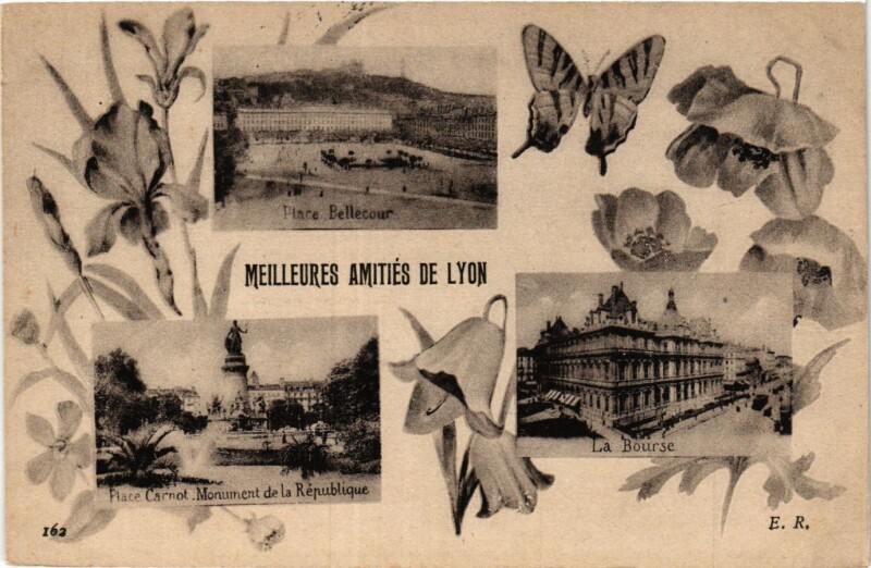 Carte postale ancienne Meilleures Amitiés de Lyon