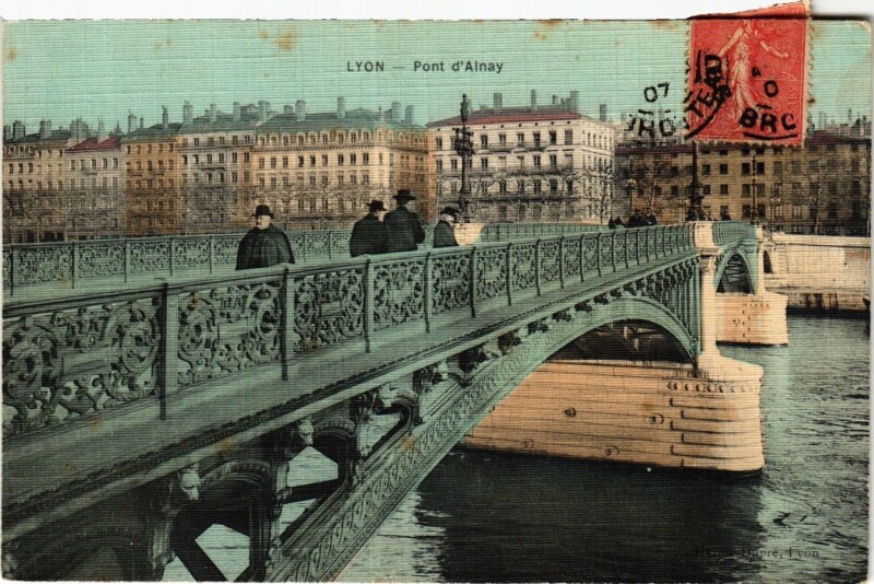 Carte postale ancienne Lyon - Pont d'Alnay à Lyon