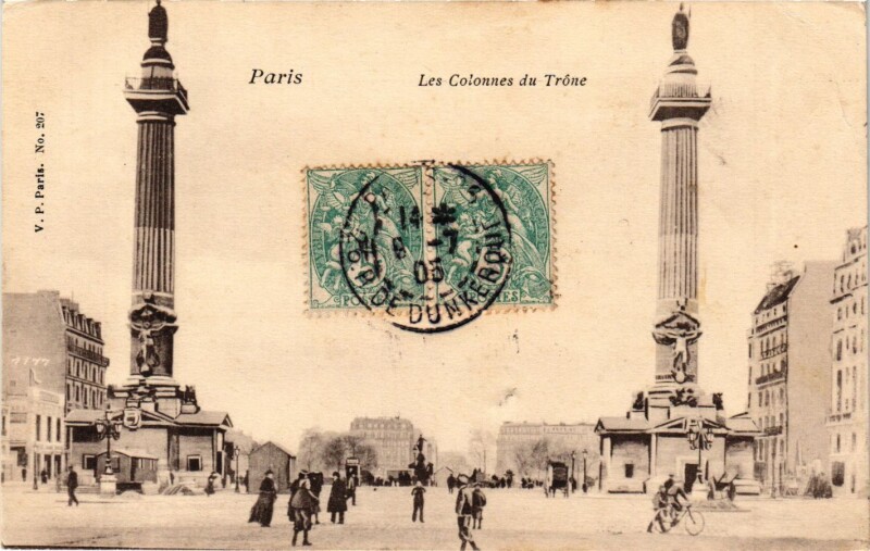 Carte postale ancienne Paris 12e-Les Colonnes du Trone à Paris 12e