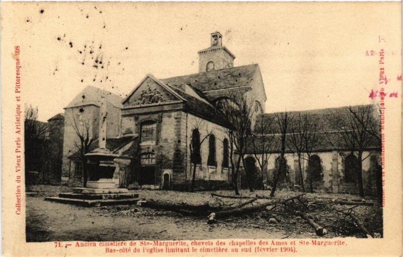Carte postale ancienne Paris (11e) Ancien cimetiere de Sainte-Marguerite. à Paris 11e