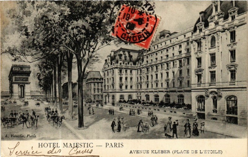 Carte postale ancienne Hôtel Majestic - Avenue Kléber (Place de l'Etoile) à Paris 16e