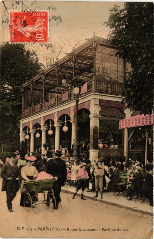 Carte postale ancienne Buttes-Chaumont - Pavillon du Lac à Paris 19e