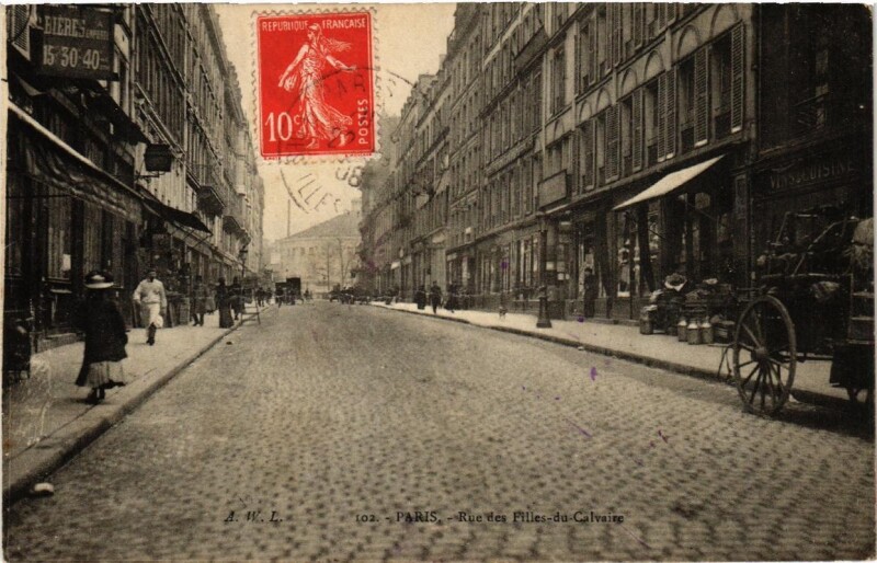 Carte postale ancienne Paris (3e) Rue des Filles-du-Calvaire. à Paris 3e