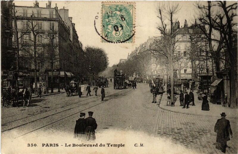 Carte postale ancienne Paris (11e) Le Boulevard du Temple. à Paris 11e