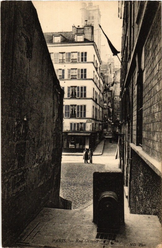 Carte postale ancienne Paris (4e) 2301 Rue Grenier-sur-l'Eau. à Paris 4e