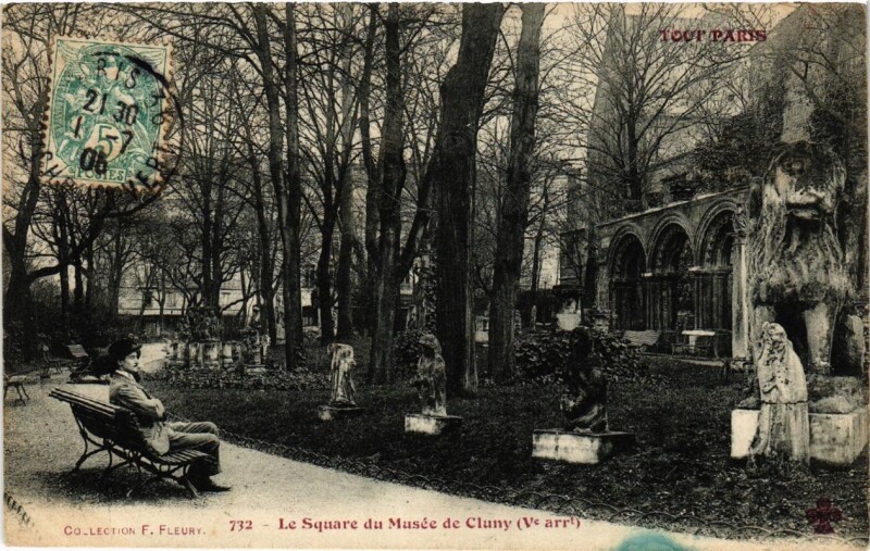Carte postale ancienne Tout Paris (5e) 732 Le Square du Musee de Cluny. à Paris 5e