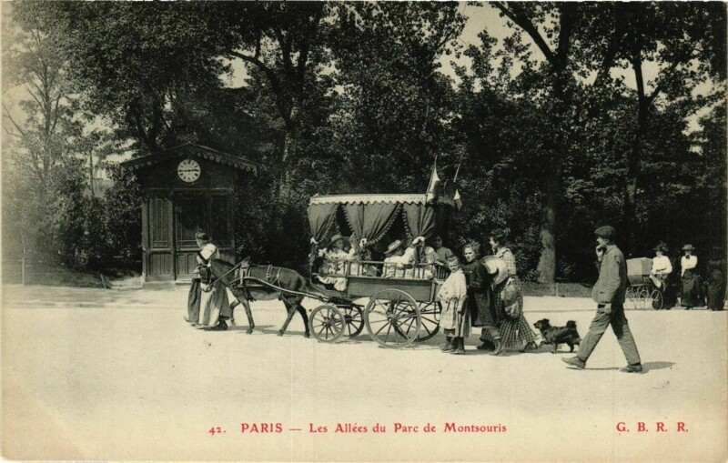 Carte postale ancienne Les Allées du Parc de Montsouris à Paris 14e